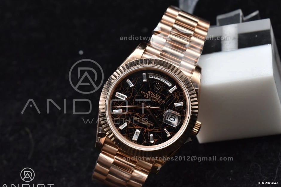 A President DayDate Dial GMF Crystal RG 904L Bracelet 40 Steel Markers 706 On Meteorite Bright 0506